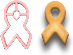 Pink Awareness Ribbon Cookie Cutter - 4.5x2.75 Inches, Perfect for Fundraisers and Charity Events