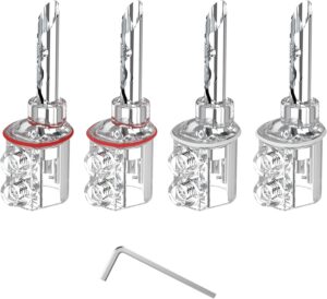 Preffair 4 Pcs Locking BFA Style Banana Plug Solderless for Speaker Wire Cable, Transparent Zigzag Type Rhodium Plated Double Screw HiFi Loudspeaker Bi-Wire Cable Cord Connector Terminal.