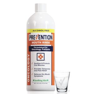 Prevention Oncology Alcohol Free Mouthwash, Soothing, Gentle, & Moisturizing, Mouthsore and Dry Mouth Mouthwash Specially Formulated for Patients Undergoing Oncology Treatment - 16 oz Bottle, 1-Pack