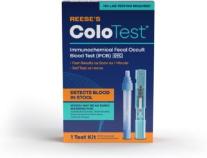 Reese's ColoTest Immunochemical Fecal Occult Blood Test (iFOB) FIT Test for Colon Health Screening 1ct