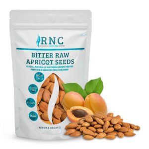 Richardson Nutritional Center Fresh Raw Bitter Apricot Seeds - California Grown Kernels with Amygdalin, B Vitamins, Minerals, Protein - Lab Tested, Vegan, No Gluten or GMO - 8oz Bag