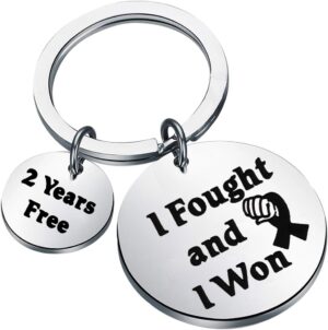 TGBJE Cancer Survivor Gift I Fought and I Won Survive Ribbon Gift Cancer Awareness Gift Fight Gift 1.2.3 Years