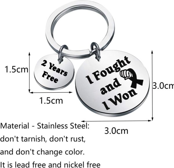 TGBJE Cancer Survivor Gift I Fought and I Won Survive Ribbon Gift Cancer Awareness Gift Fight Gift 1.2.3 Years - Image 2