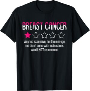 1 Star Rating Breast Cancer Awareness Funny Fighter T-Shirt