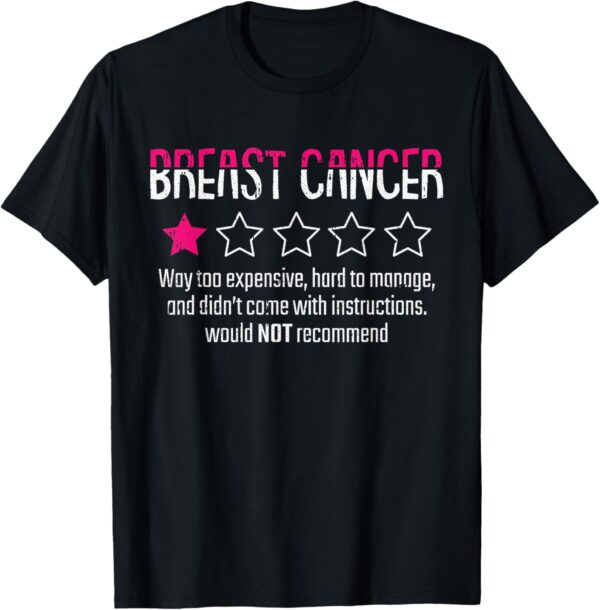 1 Star Rating Breast Cancer Awareness Funny Fighter T-Shirt