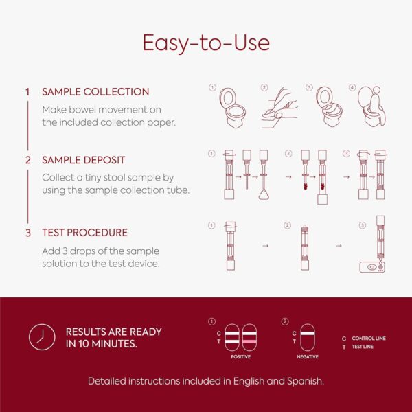 COLONOX at-Home Colon Screening Test Kit – Easy to Use Fecal Occult Blood (FIT or FOB) Colon Test for Early Detection (1 Test) - Image 5