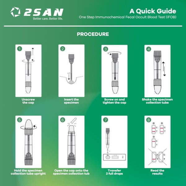 2San Colorectal Cancer Screening (iFOB) Test Kit – at-Home Fecal Occult Blood Test for Early Colon Cancer Detection – Quick, Reliable & Easy-to-Use Screening - Image 3