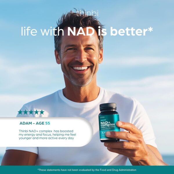 NAD Supplement 8457 mg Extra Strength NMN Alternative Liposomal + Green Tea for Women & Men, Resveratrol, CoQ10, Alpha Lipoic Acid – Energy Anti-Aging,Cell Regeneration –30-Day - Image 5