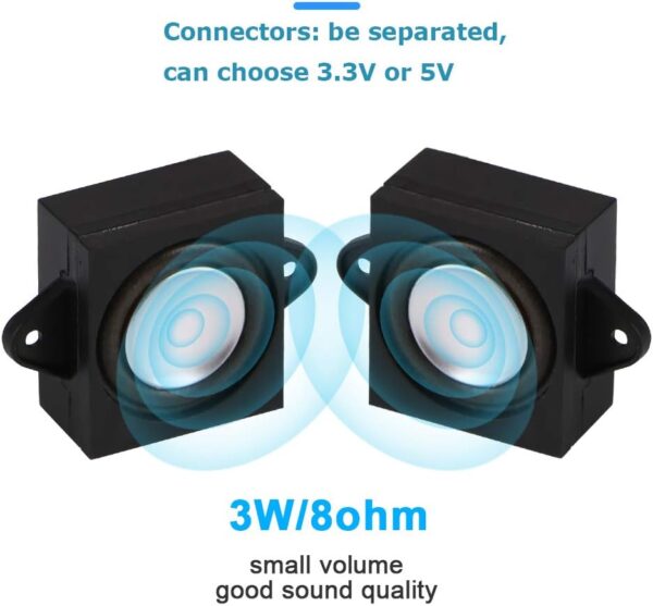 MakerHawk 2pcs Speaker 3 Watt 8 Ohm Single Cavity Mini Speaker Full-Range Cavity Mobile Portable Advertising Machine Speaker Connector Separating Interface 3.3V 5V - Image 4