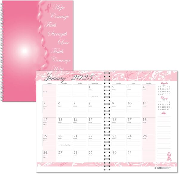House of Doolittle 2025 Monthly Planner and Journal, Breast Cancer Awareness, 7 x 10 Inches, January - December (HOD5226-25) - Image 6