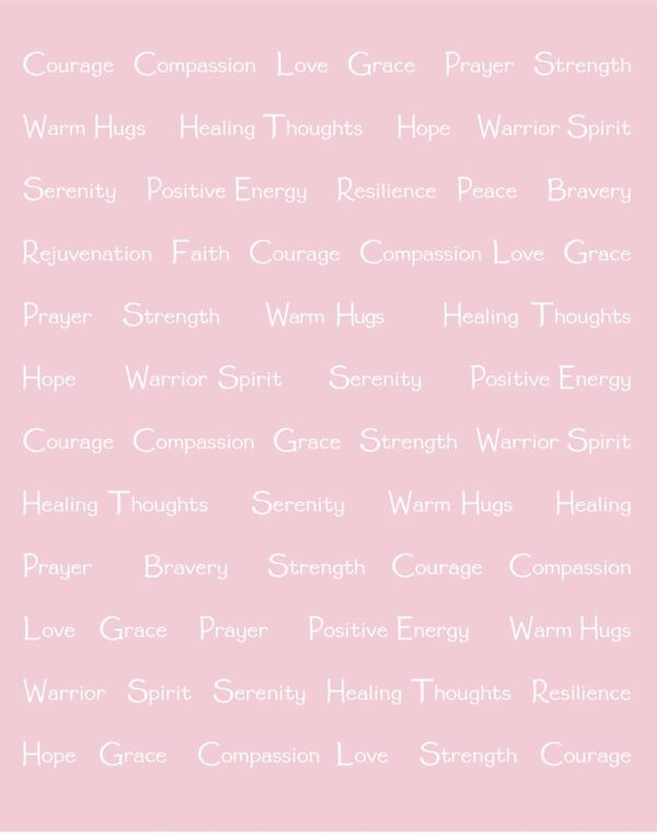 Compassion Blanket - Strength Courage Super Warm Hugs, Get Well Gift Blanket Plush Healing Thoughts Positive Energy Love & Hope, Cancer Support Gift for Women 50 x 65 (Pink, One Size) - Image 3