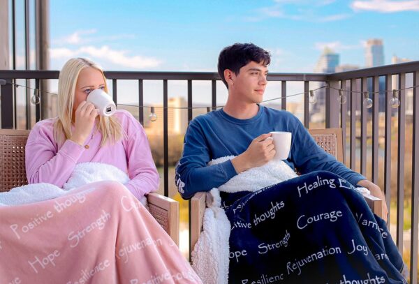 Compassion Blanket - Strength Courage Super Warm Hugs, Get Well Gift Blanket Plush Healing Thoughts Positive Energy Love & Hope, Cancer Support Gift for Women 50 x 65 (Pink, One Size) - Image 5