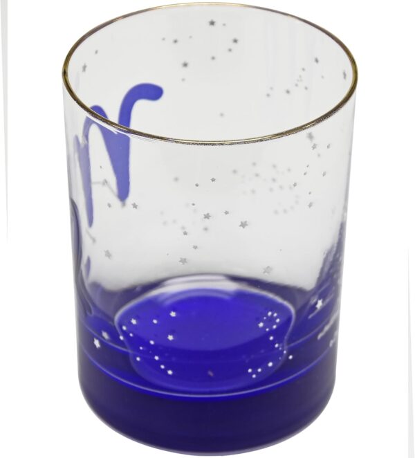 Culver 22k Gold Rim Cancer Astrological Zodiac Sign Blue Bottom DOF Double Old Fashioned Glass, 13.5-Ounce (Single Glass) (Cancer) - Image 4