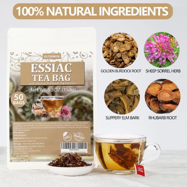 Premium 50 Essiac Tea Bags, Wellness Blend Tea, made with 100% Natural Ingredients, No Additives & Caffeine Free. - Image 4