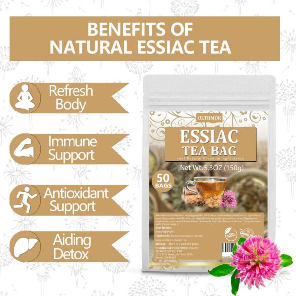 Premium 50 Essiac Tea Bags, Wellness Blend Tea, made with 100% Natural Ingredients, No Additives & Caffeine Free. - Image 5