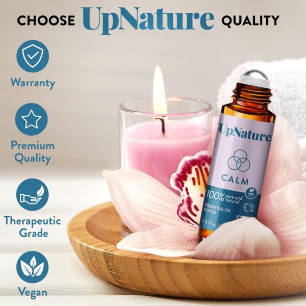 UpNature Calm Essential Oil Roll On - 100% Natural Stress Relief Aromatherapy - Self Care Mothers Day Gifts for Mom Women & Men - Image 7