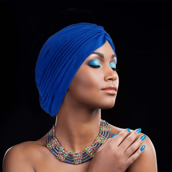 Geyoga 10 Pcs Stretchy Turban Cap Chemo Head Wraps Cancer Headwear Bennie Twisted India's Hat for Women - Image 6