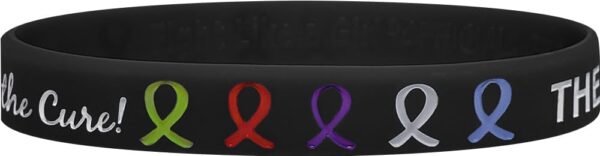 They All Matter Find The Cure Silicone Wristband Bracelets for All Cancers Awareness - 10 Pack (Black) - Image 5