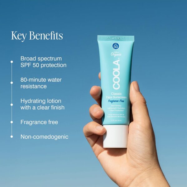 COOLA Organic Face Sunscreen SPF 50 Sunblock Lotion, Dermatologist Tested Skin Care for Daily Protection, Vegan and Gluten Free, 1.7 Fl Oz - Image 3