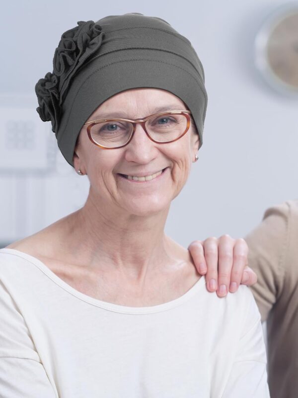 6 Pieces Chemo Turbans for Women Chemo Headwear Flower Cap Soft Cancer Hats Beanies Head Covering for Winter Gift - Image 4