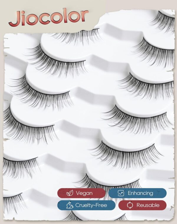 Mink Lashes Natural Look Wispy Eyelashes Short Wispy False Lashes 9mm 3D Strip Fake Eyelashes C Curl Eye Lashes 7 pairs S2 - Image 4
