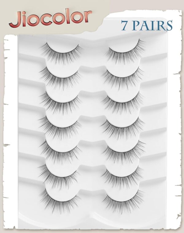 Mink Lashes Natural Look Wispy Eyelashes Short Wispy False Lashes 9mm 3D Strip Fake Eyelashes C Curl Eye Lashes 7 pairs S2 - Image 5