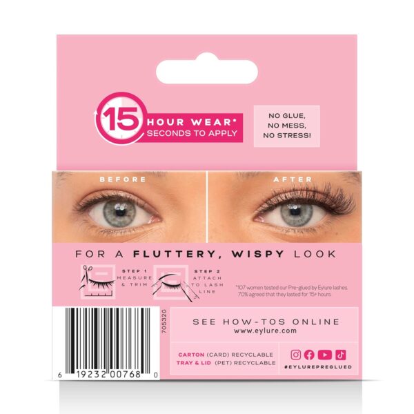 Eylure Pre-Glued Wispy Light Texture Eyelashes, No.117, Twin Pack - Image 7