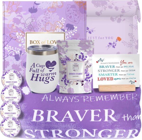 Cancer Care Gifts for Women - Chemo Care Package for Women - Get Well Soon Gift Basket - Chemotherapy Must Haves - Hug in a Box - 22 Things to Bring to Chemo