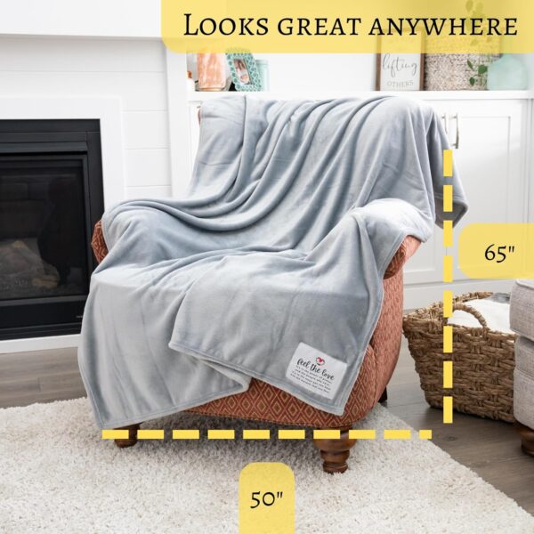 Get Well Blanket - Healing Blanket - Inspirational Blankets for Women/Men - Get Well Soon Gifts - Warm Hugs - Soft Fleece Throw Blanket - Strength - Healing Thoughts (Gray Fleece 50x65) - Image 4