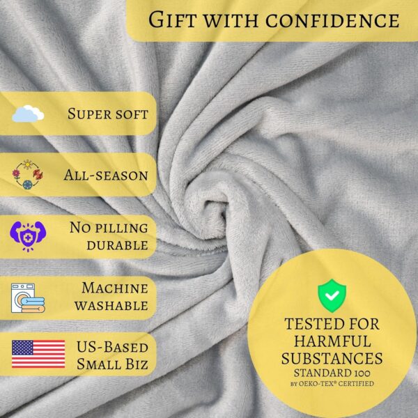 Get Well Blanket - Healing Blanket - Inspirational Blankets for Women/Men - Get Well Soon Gifts - Warm Hugs - Soft Fleece Throw Blanket - Strength - Healing Thoughts (Gray Fleece 50x65) - Image 5