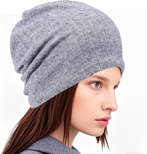 Women's Slouchy Beanie Chemo Hat: 5pcs Cancer Head Wraps Hair Covers Turban Hip-Hop Running Skull Cap Sleep Head Scarf for Cancer Patient - Image 5