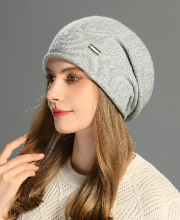 jaxmonoy Slouchy Knit Beanie Hat for Women Winter Soft Warm Ladies Laightweight Slouch Knitted Skull Beanies Cap - Image 3