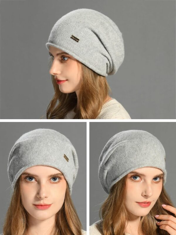 jaxmonoy Slouchy Knit Beanie Hat for Women Winter Soft Warm Ladies Laightweight Slouch Knitted Skull Beanies Cap - Image 4