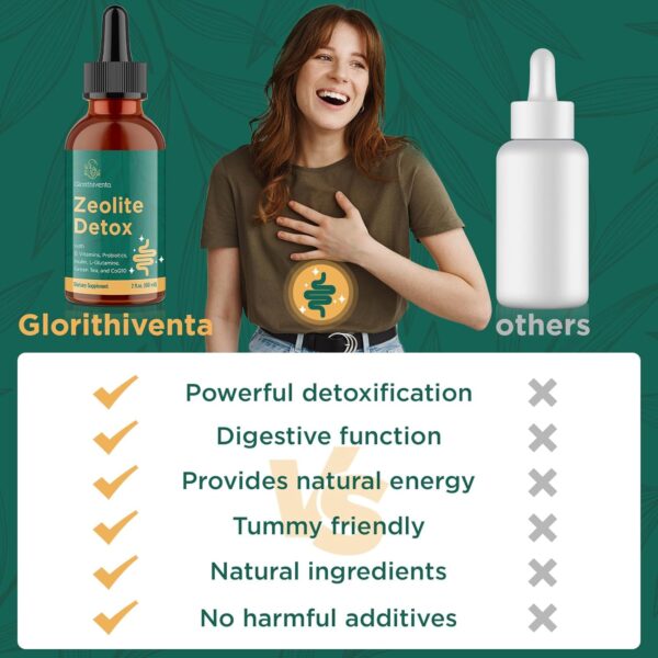 Zeolite Detox for Adults, Zeolite Liquid Drops with Vitamin B, Probiotic Blend, Gentle Detox for Adults, Energy, Gut, Focus - 2 Fl Oz (1 Bottle) - Image 6
