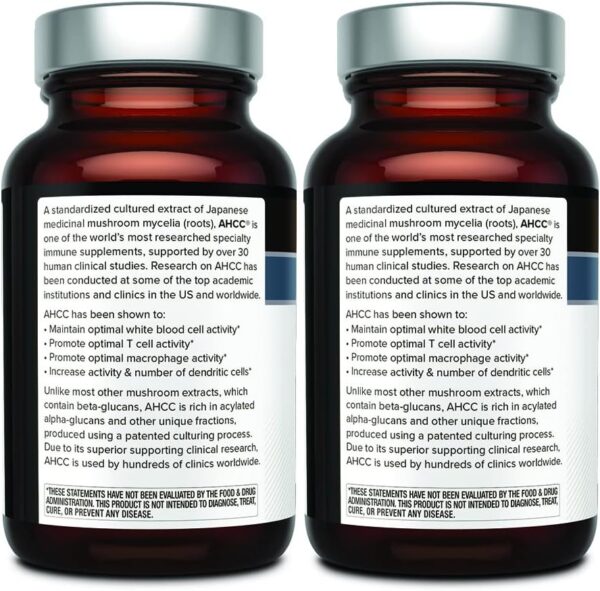 Quality of Life 2 Pack AHCC Kinoko Platinum 750 mg– Premium Immune Support Supplement 60 Count Bottles - Image 3