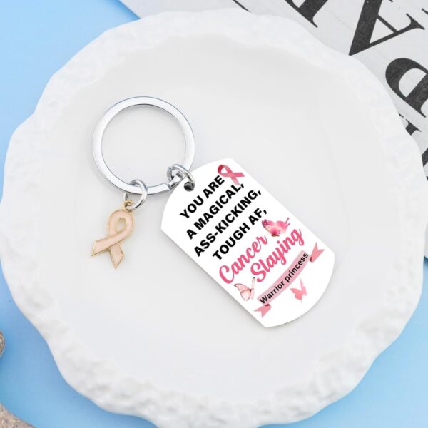 Breast Cancer Awareness Accessories Breast Cancer Survivor Gifts for Woman Breast Cancer Gifts for Woman Cancer Awareness Keychain Inspirational Gift End of Chemo Gift - Image 3