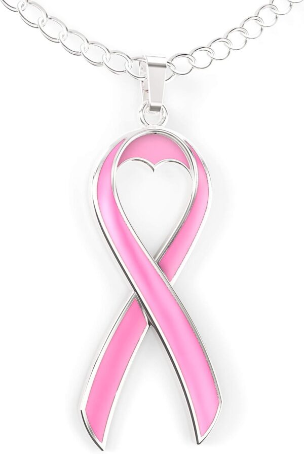 Happy Kisses Cancer Awareness Necklace - Ribbon Pendant, “Together We are Tougher Than Cancer” - Gift for Women - Image 6