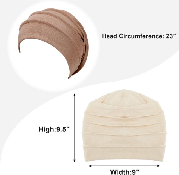 Zhanmai 8 Pieces Cotton Cancer Hats Chemo Headwear for Women Soft Sleeping Beanies Cap Cancer Patients Stretchy Head Covering - Image 4