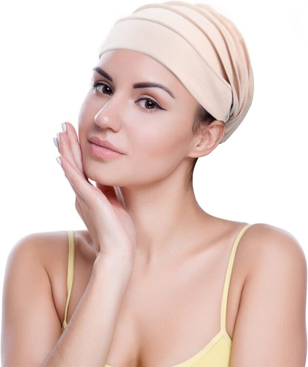 Zhanmai 8 Pieces Cotton Cancer Hats Chemo Headwear for Women Soft Sleeping Beanies Cap Cancer Patients Stretchy Head Covering - Image 5