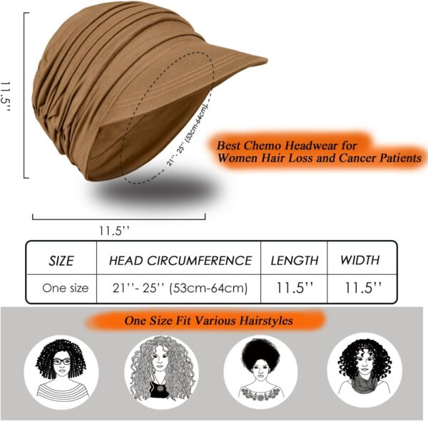 6 Pieces Soft Cancer Headwear for Women, Classic Baseball Cap Chemo Hats for Hair Loss - Image 3