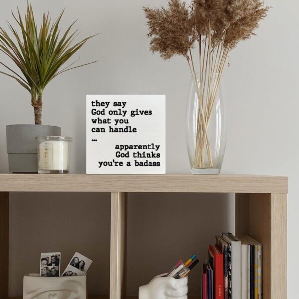 Funny Cancer Warrior Gifts for Women Men, Birthday Gifts for Cancer Patients Inspirational Cancer Survivor Gifts, Cancer Support Fighter Encouragement Gifts, Cancer Humor, Wooden Box Sign - Image 5