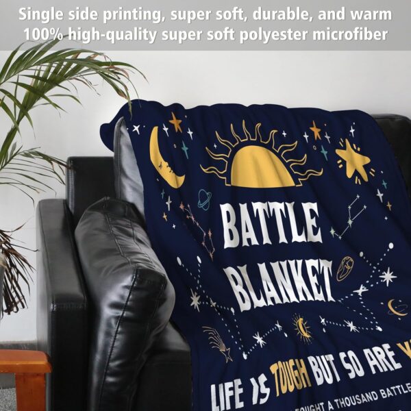 SteadStyle Cancer Care Gifts for Women, Get Well Soon Gifts Blanket for Her Him, Cancer Fighter Inspirational Quote Chemo Patient Gift - Meaningful Caring Message Battle Blanket - Image 5