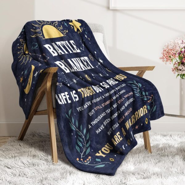 SteadStyle Cancer Care Gifts for Women, Get Well Soon Gifts Blanket for Her Him, Cancer Fighter Inspirational Quote Chemo Patient Gift - Meaningful Caring Message Battle Blanket - Image 7