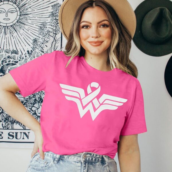 Breast Cancer Shirts for Women:Breast Cancer Awareness Shirts Cancer Care Gifts Short Sleeve Tee Top - Image 3