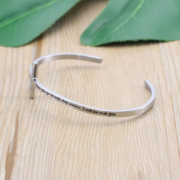 𝐂𝐫𝐨𝐬𝐬 𝐁𝐫𝐚𝐜𝐞𝐥𝐞𝐭 Religious Cuff Bangle 𝐁𝐢𝐛𝐥𝐞 𝐕𝐞𝐫𝐬𝐞 Christian Gifts Jewelry for 𝐖𝐨𝐦𝐞𝐧 - Image 3