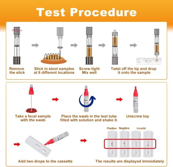 2 Test Colorectal Cancer Screening (FOB) Test Kit - Easy-to-Use at-Home Fecal Occult Blood Test for Early Detection - Convenient and Reliable Colorectal Cancer Screening Tool - Image 4