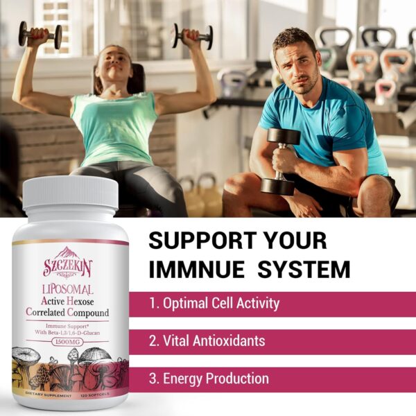 1500mg Liposomal Active Hexose Correlated Supplement,240 Soft Gels Beta-Glucans with Natural Mushroom Extract, Immune System, Liver Function, Maintain T-Cell & Killer Cell Activity - Image 5