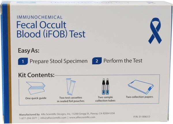immunochemical Fecal Occult Blood (FIT or iFOB) Home Test and Stool Test - 2 Pack - Image 3