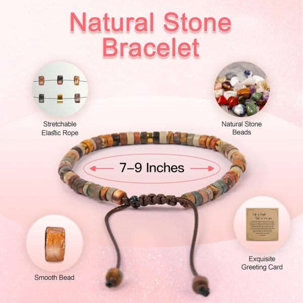 Inspirational Gifts Bracelets for Women Healing Natural Stone Bracelets - Get Well Soon Gifts for Women Best Friends Sister Girls - Life is Tough But So are You Bracelet - Image 4