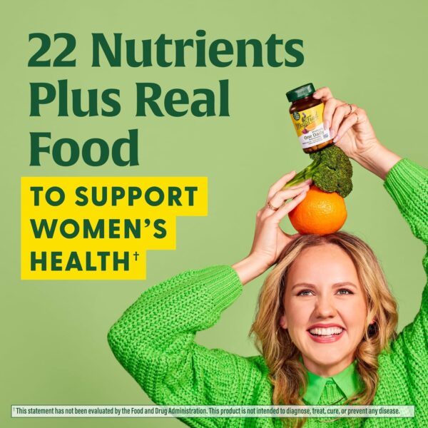 MegaFood Womens Multivitamin One Daily - Multivitamin for Women - Vitamin C, Vitamin D, Iron & B Vitamins - Bone, Energy Metabolism & Immune Support - Vegetarian, GlutenFree - 90 Tablets, 90 Servings - Image 4